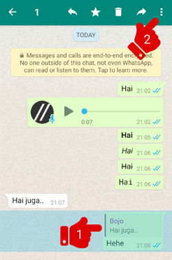 Cara 1a Menampilkan Info Pesan Di Whatsapp