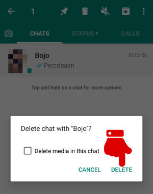Menghapus Percakapan Di Whatsapp 2