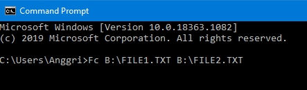 Cara Komparasi 2 File Dengan Command Prompt Di Windows (c)