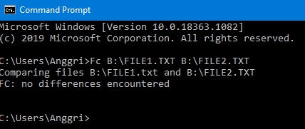 Cara Komparasi 2 File Dengan Command Prompt Di Windows (d)