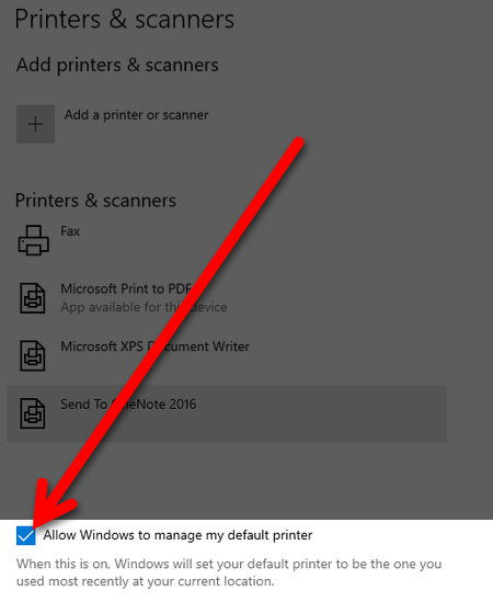 How to prevent Windows 10 from changing your default printer Image.  5