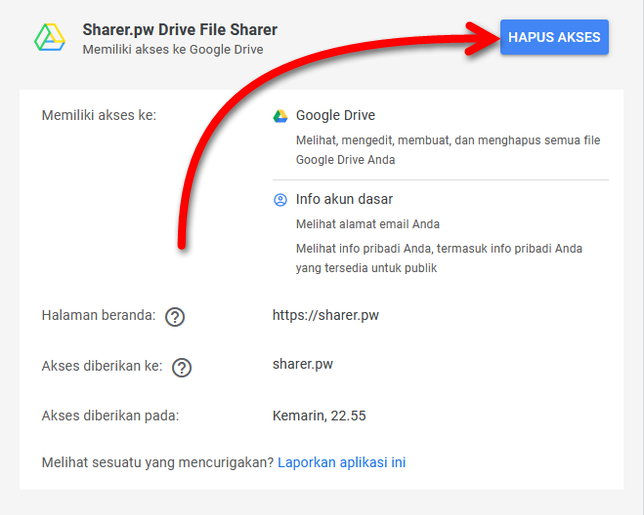 Cara Menghapus Izin Akses Aplikasi Di Google Drive Img 4