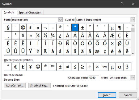 Cara Menyisipkan Simbol Derajat Di Microsoft Word Img 6