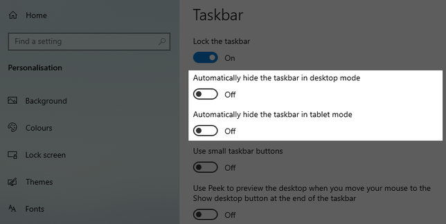 Cara Otomatis Menyembunyikan Taskbar Di Windows 10 Img 3