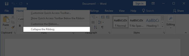 Cara Meminimalkan Ribbon Microsoft Word Img 1
