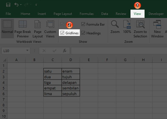 Cara Menyembunyikan Garis Kisi Di Microsoft Excel Img 2