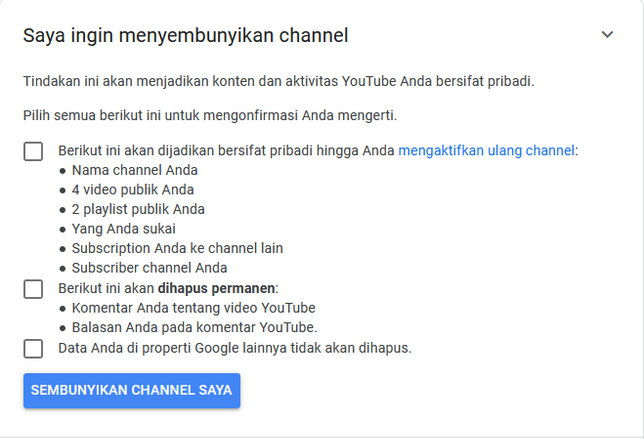 Cara Menonaktifkan Sementara Channel Youtube Img 5