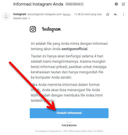 Cara Mengunduh Salinan Data Akun Instagram Img 7