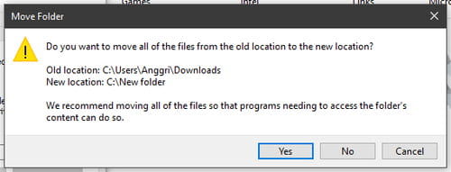 Cara Ubah Lokasi Folder Pengguna Di Windows 10 Img 12