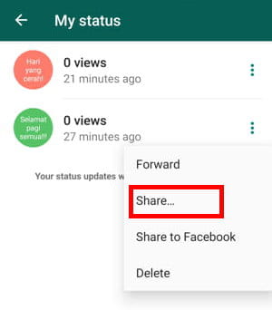 3 Cara Membagikan Status Whatsapp Di Facebook Img 6