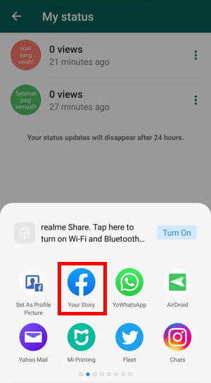 3 Cara Membagikan Status Whatsapp Di Facebook Img 7