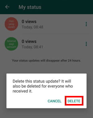 Cara Menghapus Status Whatsapp Img 5