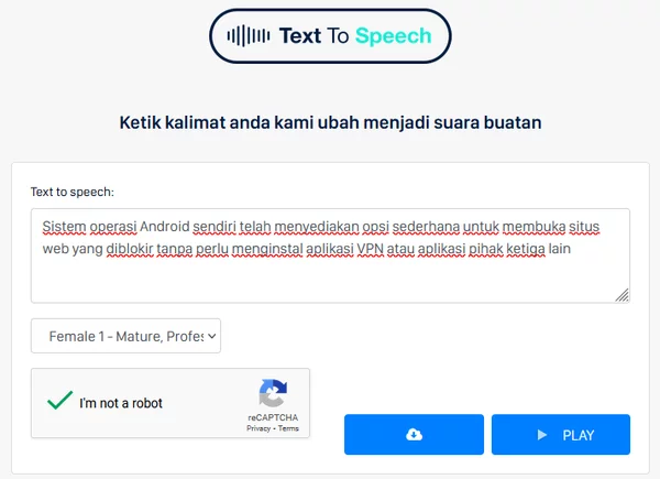 5 Layanan Text To Speech Bahasa Indonesia Gratis Terbaik Img 9
