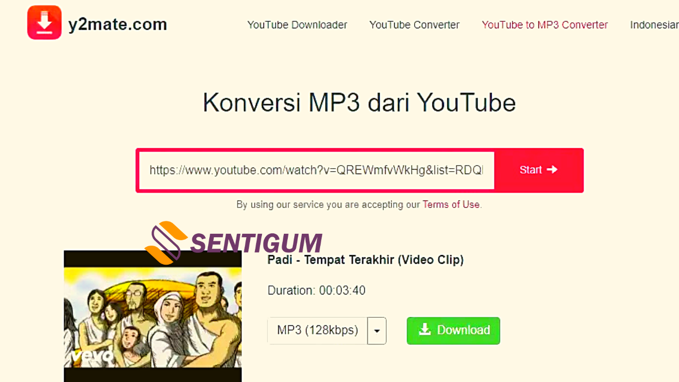 Situs Web Pengonversi Video YouTube ke MP3