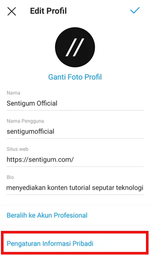 Memperbarui Informasi Profil Instagram Img 4