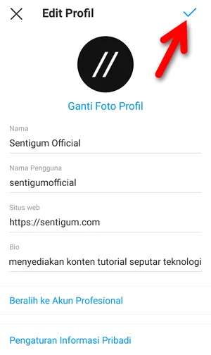Menambahkan Bio Website Instagram Img 6