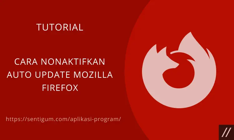 Nonaktifkan Auto Update Firefox