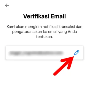 Halaman Verifikasi Email Aplikasi Livin' by Mandiri