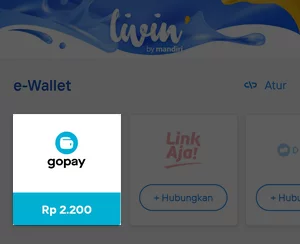 Saldo GoPay di Halaman Beranda Aplikasi Livin' by Mandiri