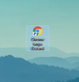 Shortcut Google Chrome yang Baru Dibuat di Layar Desktop Windows 10