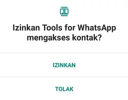 Izin Akses Kontak Aplikasi Tools for WhatsApp