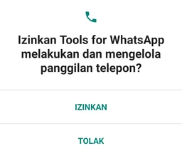 Izin Mengelola Panggilan Telepon Aplikasi Tools for WhatsApp