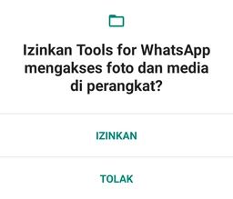 Izin Akses Foto dan Media Aplikasi Tools for WhatsApp
