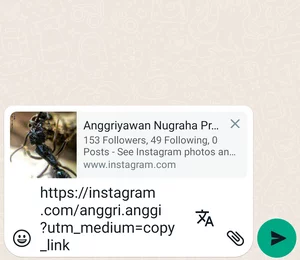 Membagikan URL Akun Instagram Lewat WhatsApp