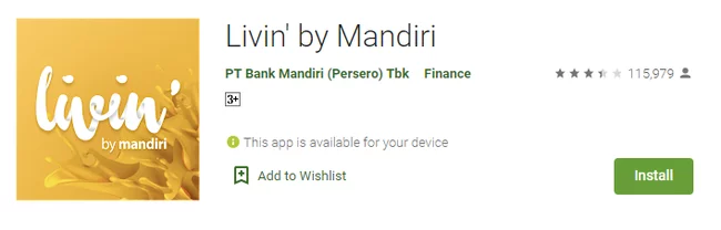 Aplikasi New Livin' by Mandiri di Play Store