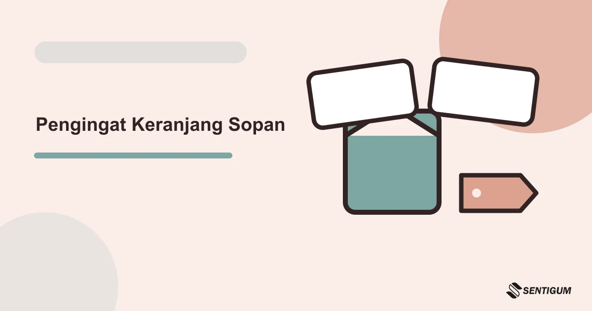 Prompt AI Membuat Pengingat Keranjang Belanja yang Sopan 10 Ilustrasi vektor pengingat keranjang sopan