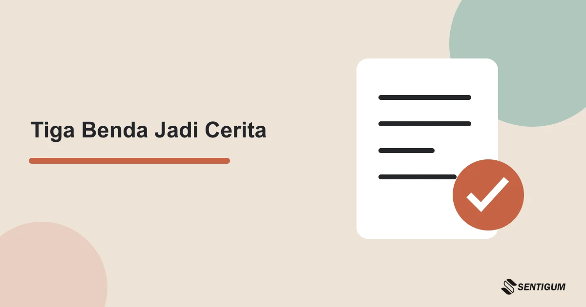 Prompt AI Cerita Pendek dari Tiga Benda Acak di Rumah 1 Ilustrasi halaman cerita untuk menghubungkan tiga benda biasa dengan tujuan, hambatan, dan pilihan tokoh fiksi