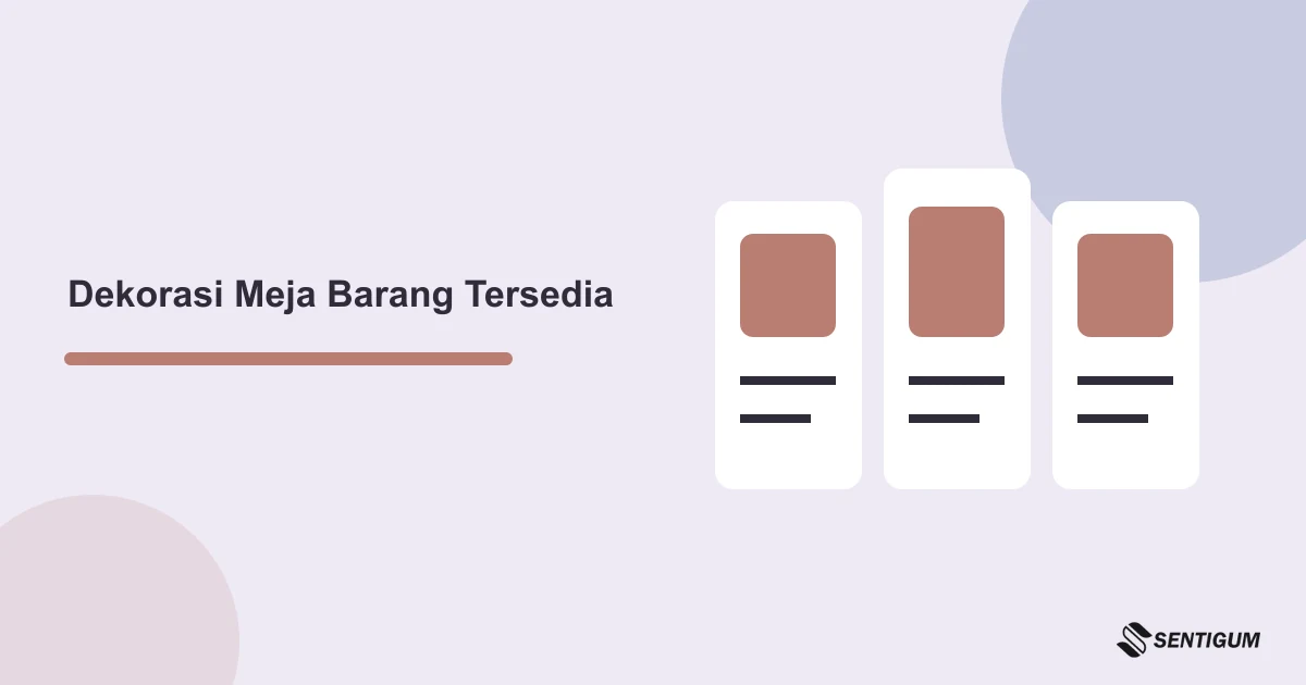 Ilustrasi denah meja sederhana untuk menata barang yang tersedia sambil menjaga ruang pengguna dan hidangan
