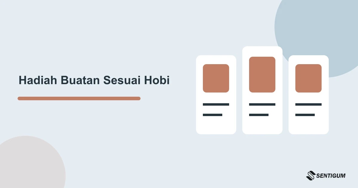 Ilustrasi rancangan hadiah kertas sederhana dengan daftar bahan dan pilihan fungsi sesuai kegiatan penerima