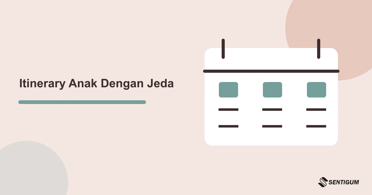 Ilustrasi jadwal perjalanan keluarga yang memisahkan kegiatan dan waktu jeda