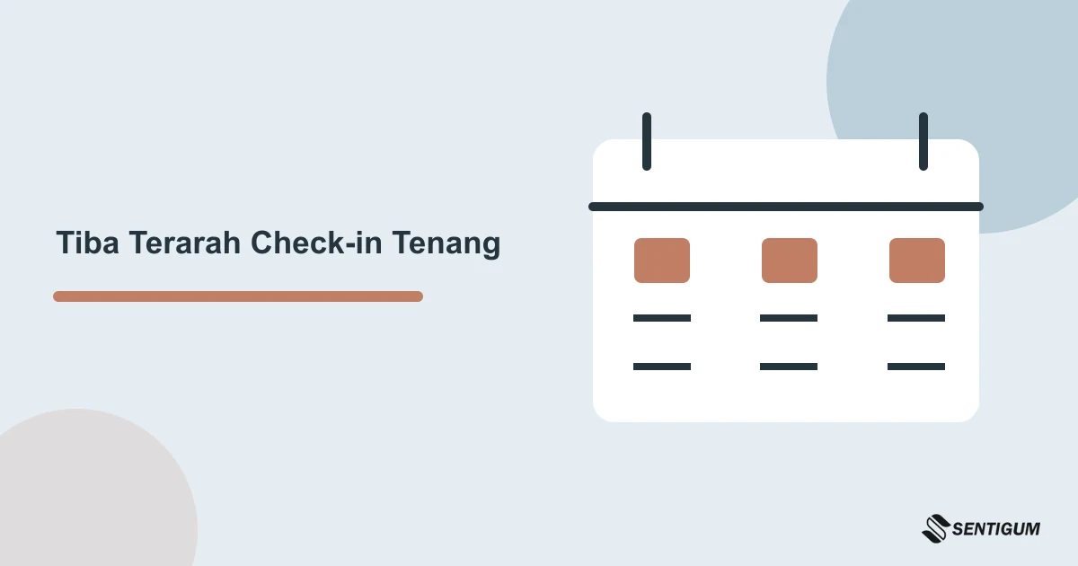 Ilustrasi kalender kedatangan untuk memisahkan jadwal transport, proses keluar, dan jendela check-in penginapan