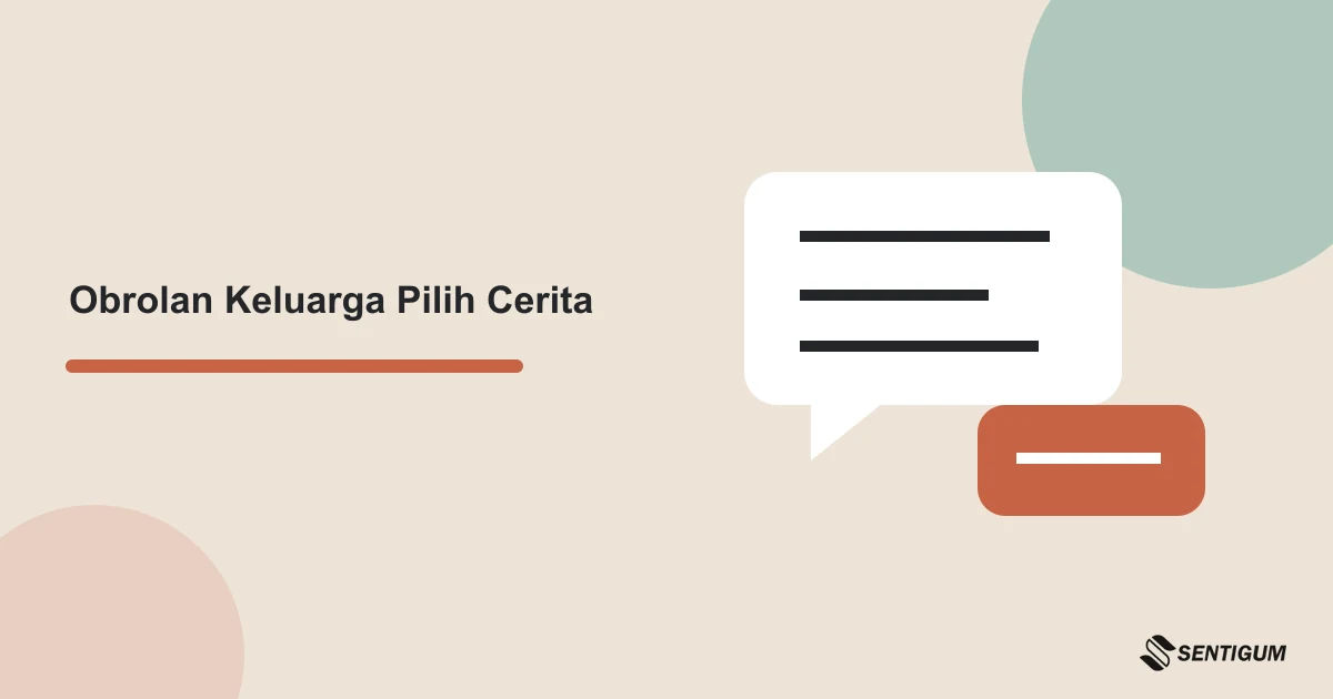Ilustrasi kartu topik keseharian dan pilihan rekaan untuk percakapan keluarga yang ringan