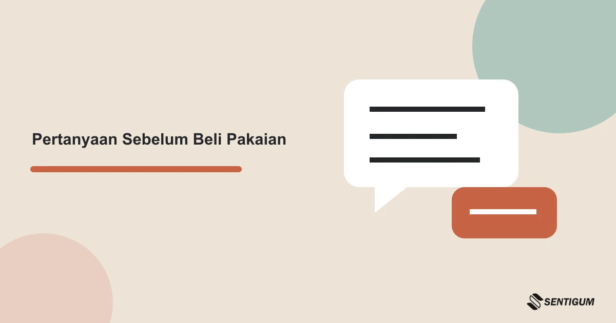 Ilustrasi percakapan untuk pertanyaan tentang kebutuhan dan informasi pakaian sebelum membeli