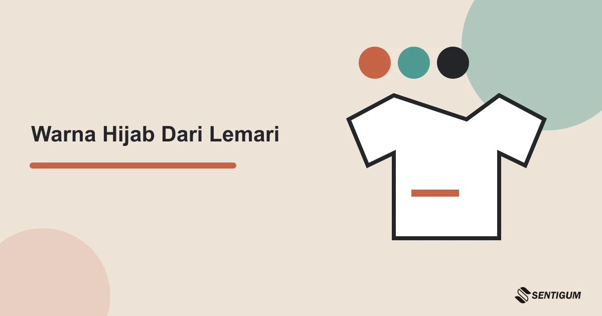 Ilustrasi pakaian dan palet warna untuk ide hijab dari isi lemari