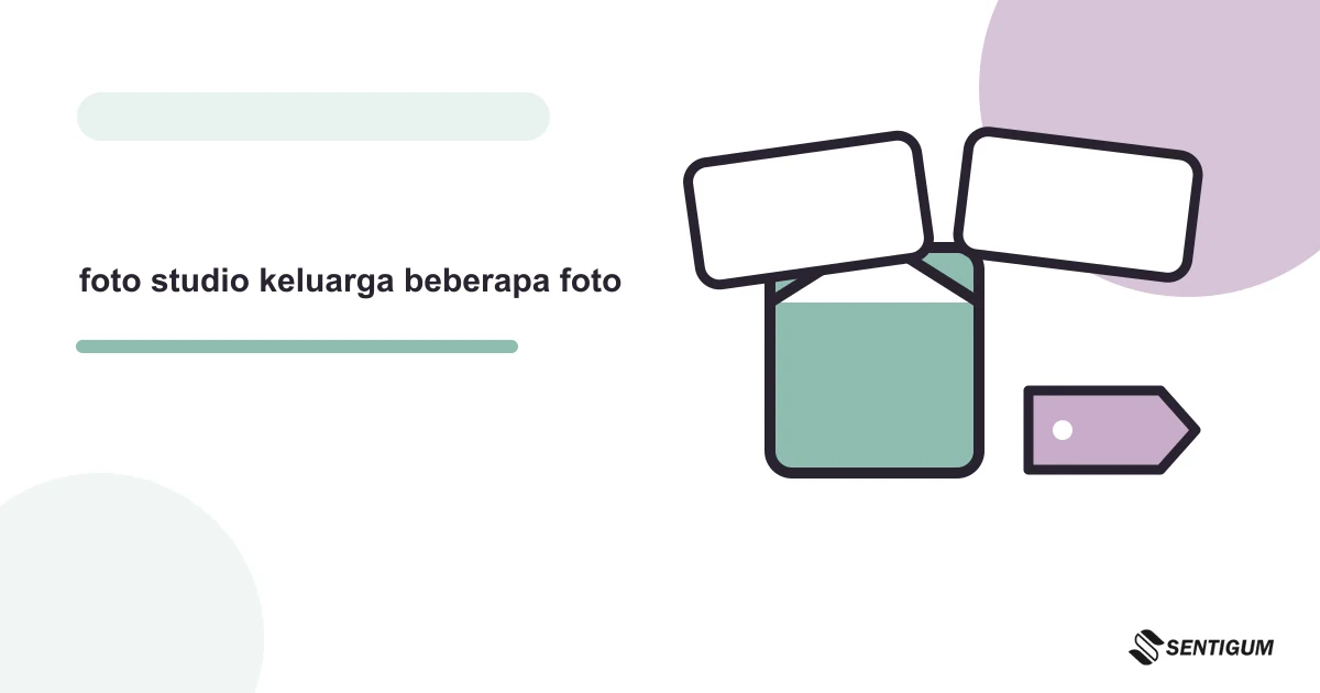 Ilustrasi vektor foto studio keluarga beberapa foto