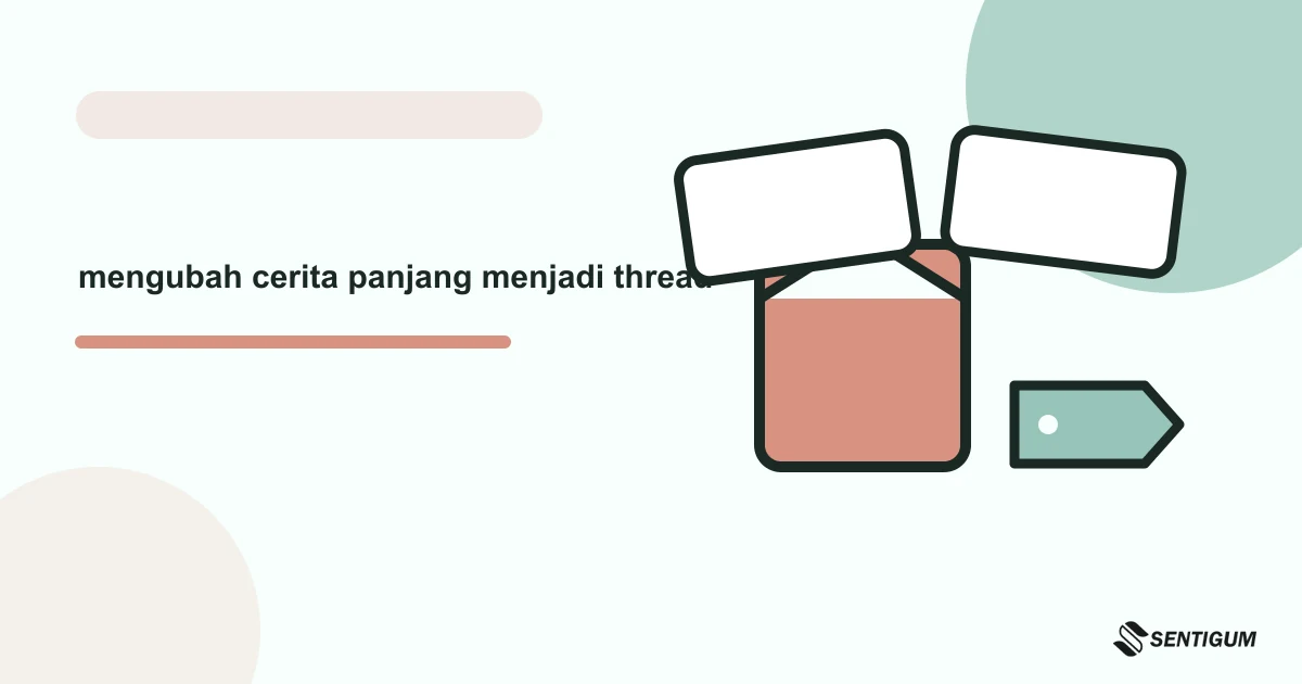 Ilustrasi vektor mengubah cerita panjang menjadi thread