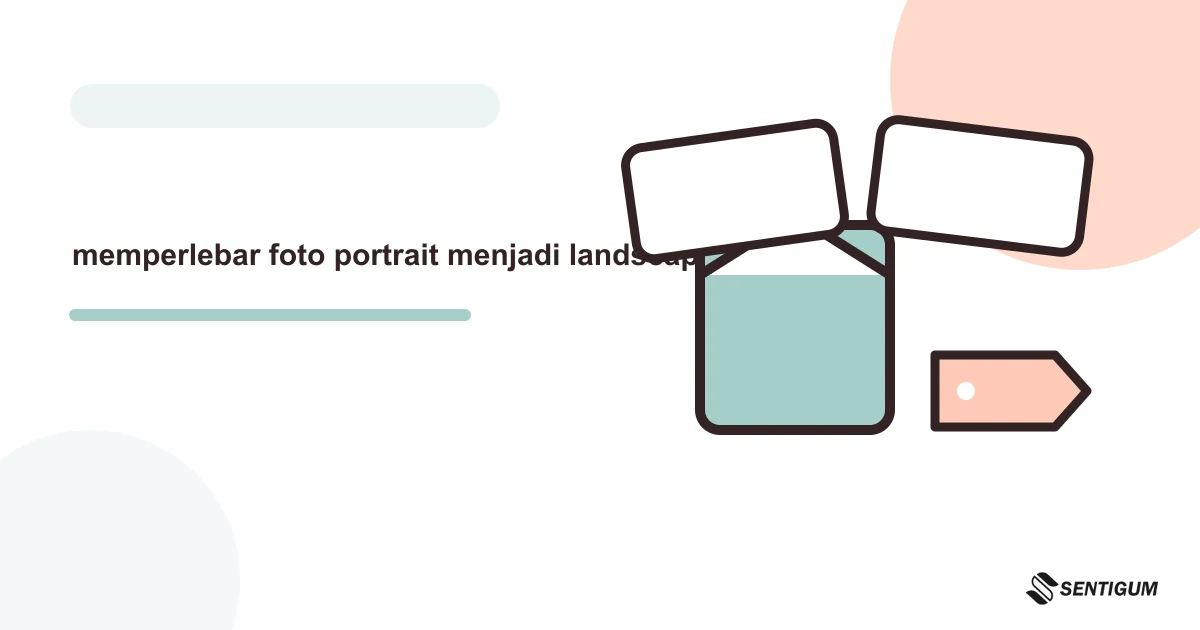 Ilustrasi vektor memperlebar foto portrait menjadi landscape