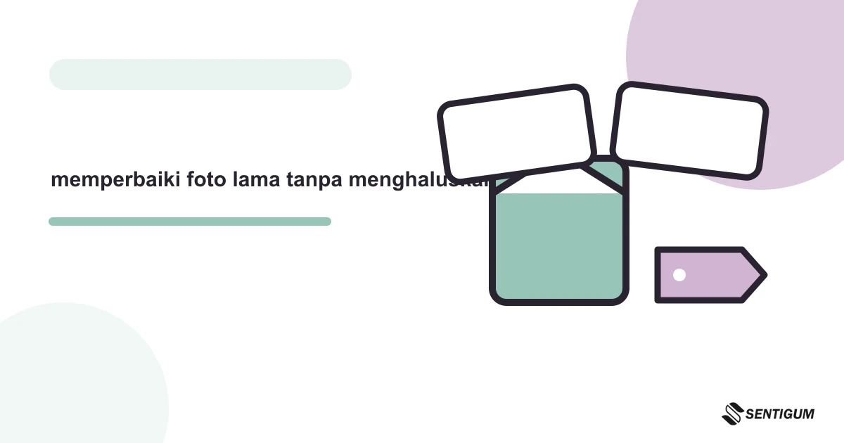Ilustrasi vektor memperbaiki foto lama tanpa menghaluskan
