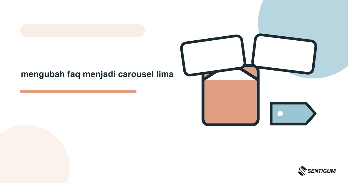 Ilustrasi vektor mengubah faq menjadi carousel lima