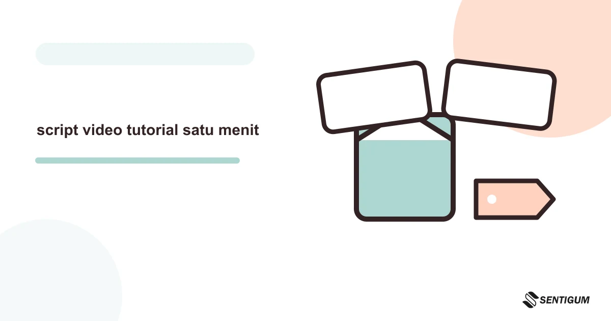 Ilustrasi vektor script video tutorial satu menit